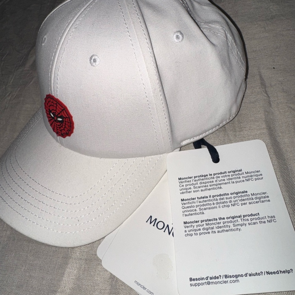 MONCLER Spider-Man White Baseball Hat NWT - Picture 12 of 12